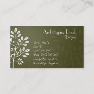 Carte de visite simple Feuille blanc