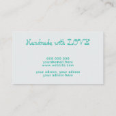 Carte De Visite Simple fil argent crochet crochet turquoise modern (Dos)