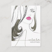 Carte De Visite Simple Fille Beige Noire Dessin Bijoux tendance (Devant)