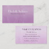 Carte De Visite Simple fille violet chic brossé Abstrait (Devant / Derrière)