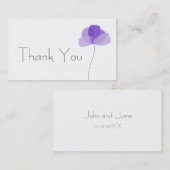 Carte de visite simple fleur Merci (Devant / Derrière)