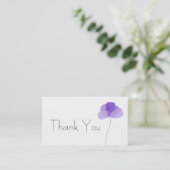 Carte de visite simple fleur Merci (Debout devant)