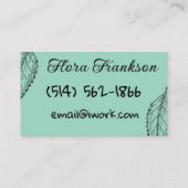 Carte de visite simple Fleurs & Feuillage pour pet (Dos)