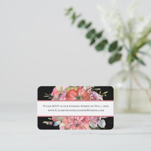 Carte De Visite Simple Foliing, Site Mariage RSVP Mini Business (Debout devant)