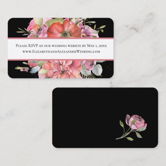 Carte De Visite Simple Foliing, Site Mariage RSVP Mini Business (Devant / Derrière)