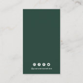 Carte De Visite Simple Forest Green QR Code moderne (Dos)