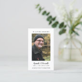 Carte De Visite Simple funéraire Prière commémorative 2 Photos Car (Debout devant)