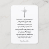 Carte De Visite Simple Funeral Memorial Photo Prayer Card (Dos)