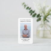 Carte De Visite Simple Funeral Memorial Photo US Flag Prayer Card (Debout devant)