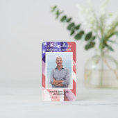 Carte De Visite Simple Funeral Memorial Photo US Flag Prayer Card (Debout devant)