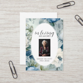 Carte De Visite Simple Funeral Memorial Prayer Photo Card