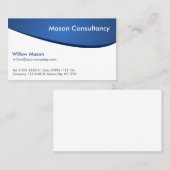 Carte de visite simple générique bleu et blanc (Devant / Derrière)