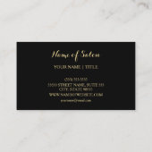 Carte De Visite Simple Glamour FAUX Coiffeur noir et or (Dos)