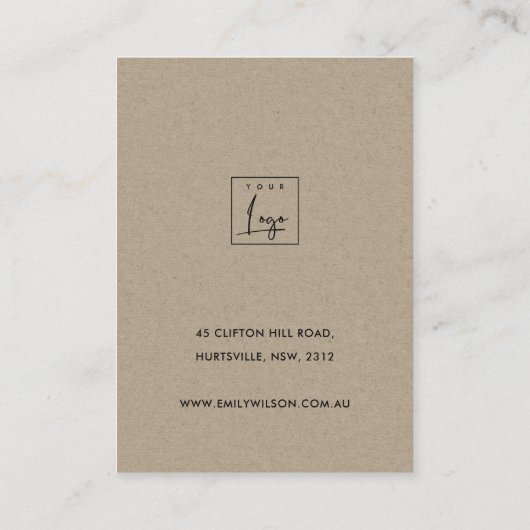 CARTE DE VISITE SIMPLE GOLD BLUE FOLIAGE DEUX EARRING AFFICHER LOG (Dos)