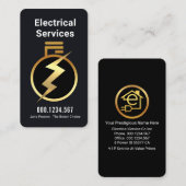 Carte De Visite Simple Gold Light Bulb Powers Up (Devant / Derrière)