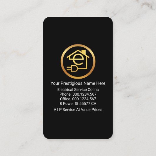 Carte De Visite Simple Gold Light Bulb Powers Up (Dos)