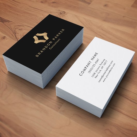 Carte De Visite Simple Gold Professional Logo Entrepreneur