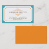 Carte De Visite Simple grâce solide cadre turquoise simple appel p (Devant / Derrière)