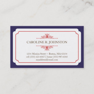 Carte De Visite Simple grâce solide marine cadre d'appel personnel