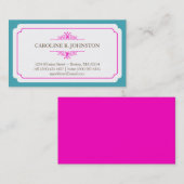 Carte De Visite Simple grâce solide turquoise rose rose appel pers (Devant / Derrière)