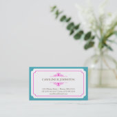 Carte De Visite Simple grâce solide turquoise rose rose appel pers (Debout devant)