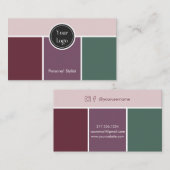 Carte De Visite Simple Graphisme Purple Vert Style d'entreprise (Devant / Derrière)
