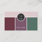 Carte De Visite Simple Graphisme Purple Vert Style d'entreprise (Devant)