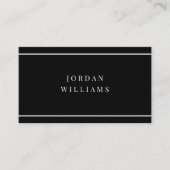 Carte De Visite Simple Gras Professionnel noir et blanc (Devant)