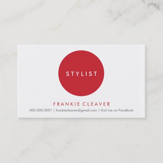 CARTE DE VISITE SIMPLE :: gras tache rouge (Devant)