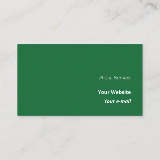 Carte De Visite Simple Green Clean Classic (Dos)
