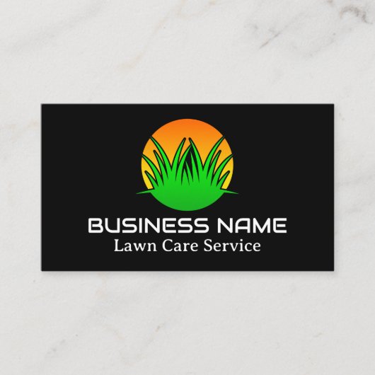 Carte De Visite Simple Green Lawn Care Logo Business Card (Devant)