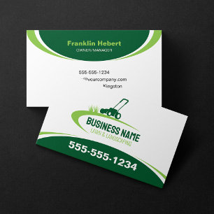 Carte De Visite Simple Green Lawn Landscaping Mowing Service