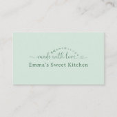 Carte De Visite Simple Green Made with Love Bakery Rewards Loyalty (Devant)