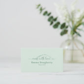 Carte De Visite Simple Green Made with Love Typography Bakery (Debout devant)