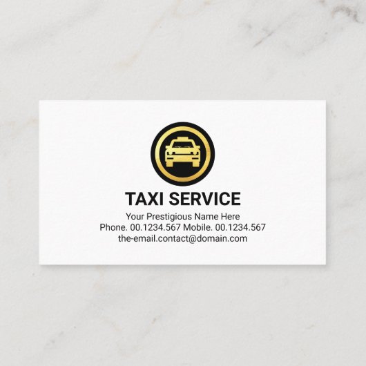 Carte De Visite Simple Green Taxi Service Layer (Dos)
