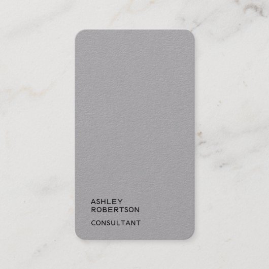 Carte De Visite Simple Gris de qualité supérieure tendance minimal (Devant)