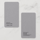 Carte De Visite Simple Gris de qualité supérieure tendance minimal (Devant / Derrière)