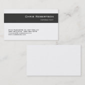 Carte de visite simple gris gris blanc (Devant / Derrière)