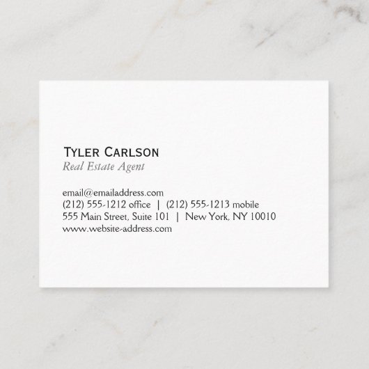 Carte De Visite Simple (gris) / Logo de la maison (Dos)