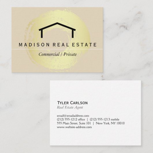 Carte De Visite Simple (gris) / Logo de la maison (Devant / Derrière)