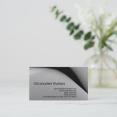 Carte de visite simple gris noir (Debout devant)