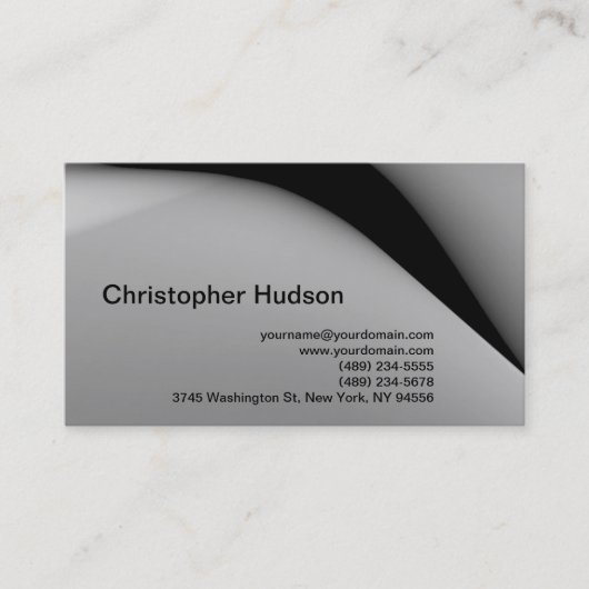 Carte de visite simple gris noir (Devant)
