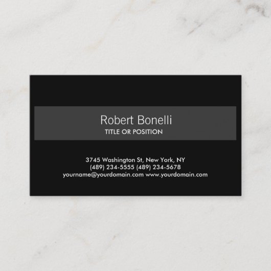 Carte de visite simple gris noir (Devant)