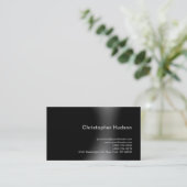 Carte de visite simple gris noir (Debout devant)