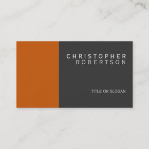 Carte de visite simple gris orange