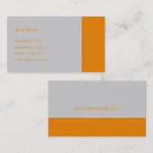 Carte De Visite Simple | Gris Orange (Devant / Derrière)