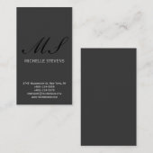 Carte de visite simple gris simple moderne (Devant / Derrière)