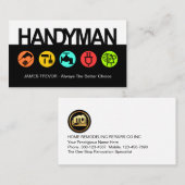 Carte De Visite Simple Handyman Signage Construction Tools (Devant / Derrière)