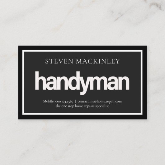 Carte De Visite Simple HANDYMAN Signage Frame (Devant)