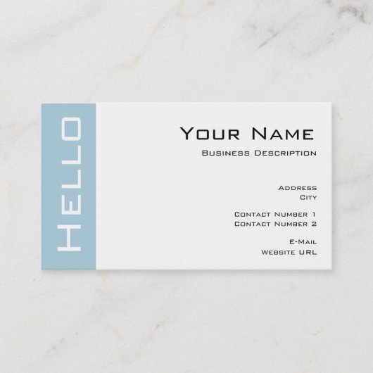 Carte de visite simple Hello (Devant)